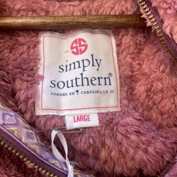 Simply Southern Women's Pullover Fleece Ombrépull Maroon 1/4 Zip‎ Size Large - Picture 5 of 7